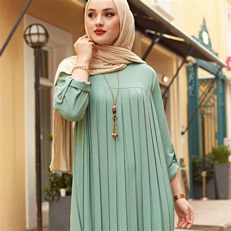 5xl Plus Size Abaya Pleated Muslim Multicolor Casual Baju Muslim Dewasa