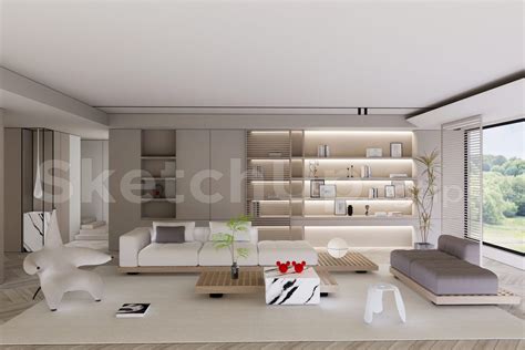 12781. Sketchup Living Room Interior Model Download