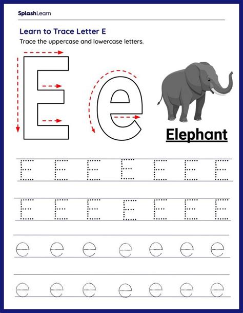 Letter E Trace Sheets