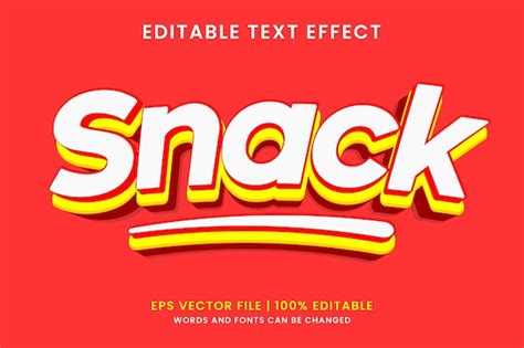 Premium Vector Snack Food Editable Text Effect