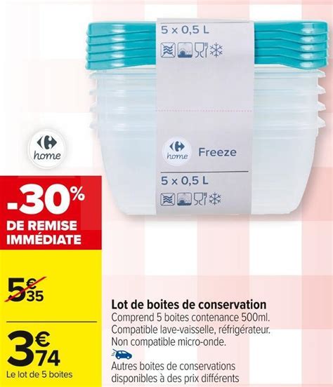 Promo Lot De Boites De Conservation Chez Carrefour Market