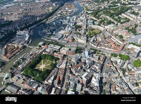 An Aerial View Of Bristol City Centre Mainly The Area Around Queen