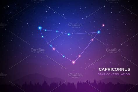 Capricornus Star Constellation In The Night Sky