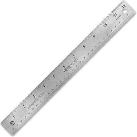 Acme United Westcott Stainless Steel Ruler With Non Slip Cork Base 12