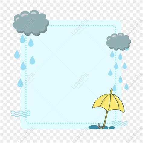 Blue Cloud Umbrella Border Rain Cloud Clouds Borders Png Image And