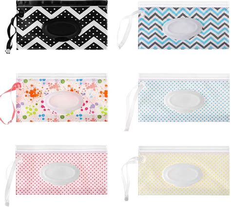 Wet Wipe Pouch 6 Pcs Baby Wet Wipe Pouch Travel Wipes Case Reusable