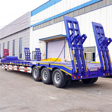 3 Axle Lowbed Trailer 60 Ton Lowbed Truck For Sale