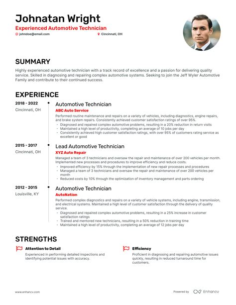 Automotive Technician Resume Examples Guide For