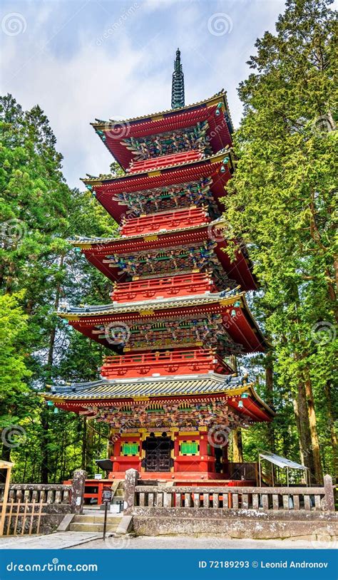 Five Storey Pagoda At Tosho Gu Shrine In Nikko Stock Image Image Of