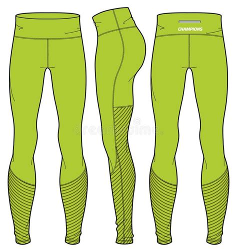 Women Base Layer Tights Leggings Pants Design Flat Sketch Vector Illustration Compression Pants