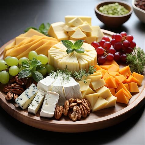 Una Obra De Arte Comestible Un Plato Lleno De Queso En Lonchas La