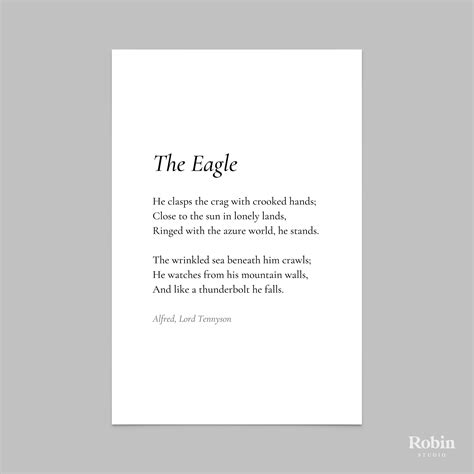 The Eagle by Alfred Lord Tennyson Poem Print Poetry Print - Etsy