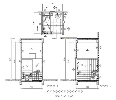 Expanding Bathroom Plan And Section Cad Drawing Download Dwg File Cadbull Bathroom Plan