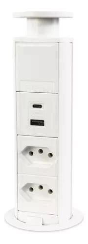 Torre Tomada Multiplug 2 Tomadas 10a 2 Usb Rápido Branco Frete grátis