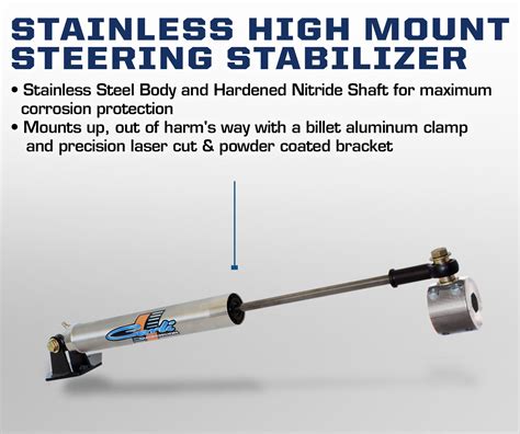 8lug Truck Gear Carli 14 18 Ram Stainless High Mount Steering Stabilizer