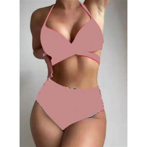 Été femmes Sexy impression Bikini Push Up rembourré maillot de bain