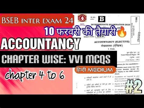 Bihar Board Class 12 Accountancy Vvi Objective Questions Chapter 4 To 6