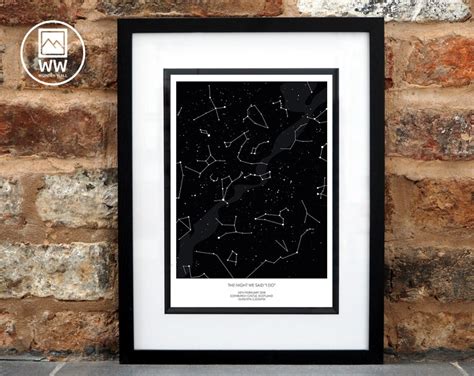 Personalised Night Sky Print Custom Star Map Poster Wedding Etsy