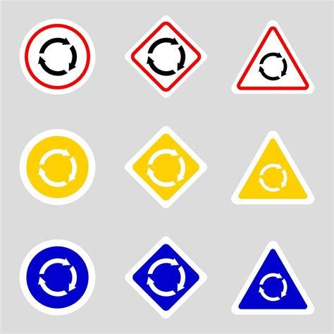 Set of roundabout signs. Vector illustration. 27375020 Vector Art at Vecteezy