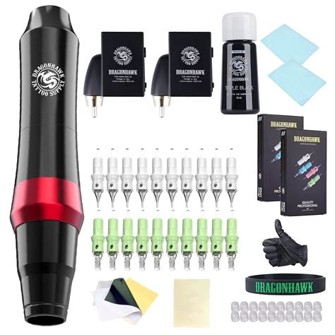 Amazon Dragonhawk S Wireless Tattoo Pen Machine Gun Kit Two