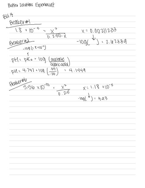 Chem Labs 2 Practice Problems For Math CHEM 120 Buffer Solutions