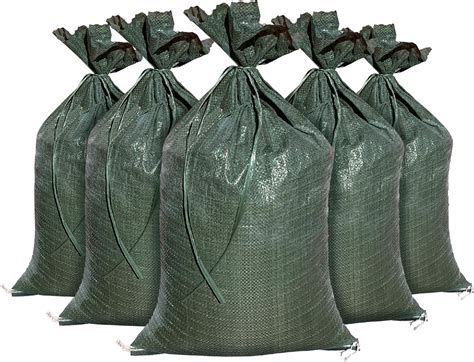 Empty White Sandbags With Ties Bundle Of X Woven