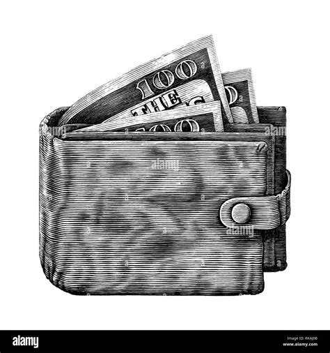 Wallet With Money Clipart Black And White