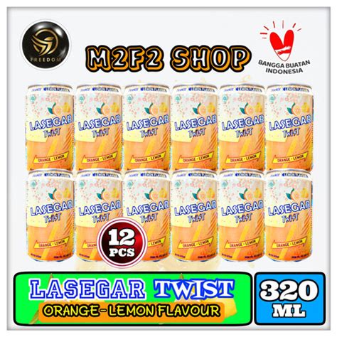 Jual LASEGAR Twist Minuman Penyegar Orange Lemon Kaleng 320 Ml 12