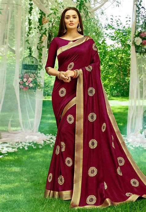 Purple Silk Festival Wear Saree