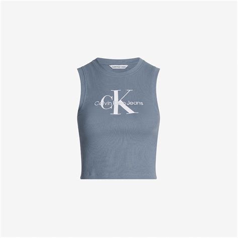 Calvin Klein Jeans Archival Monologo Rib Tank Top Kad N Gri Kolsuz T