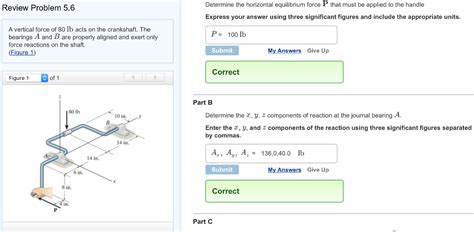 Solved A Vertical Force Of Lb Acts On The Crankshaft The Chegg