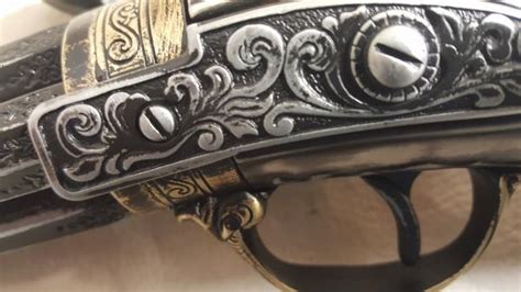 Steampunk Style 18th Century Aged French Four Barrel Flintlock Eventeny