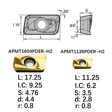 High Quality Cnc Carbide Milling Cutter Insert Apkt Apmt 1604 Apmt 1135