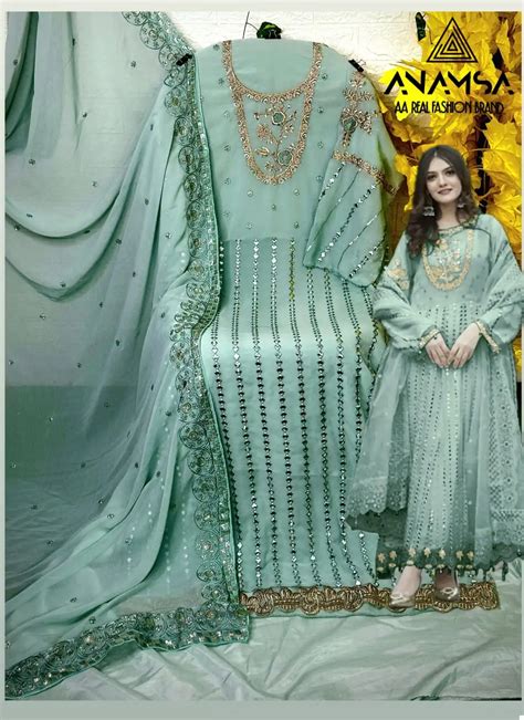 Vardan Ethnic Anamsa Pure Faux Georgette Wholesale Pakistani Salwar