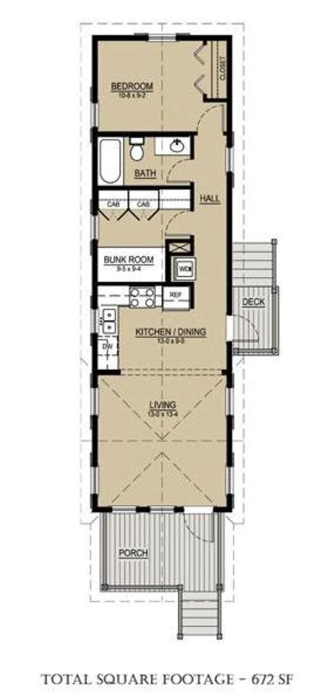 Cottage 2 Beds 1 Baths 672 Sqft Plan 536 4 Main Floor Plan