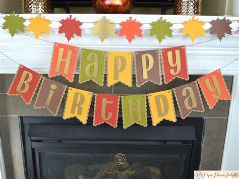 Fall Happy Birthday Banner, Personalized Fall Banner, Thanksgiving ...