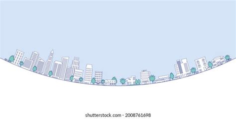 Vector Illustration Cityscape Line Drawing Illustration Stock Vector ...