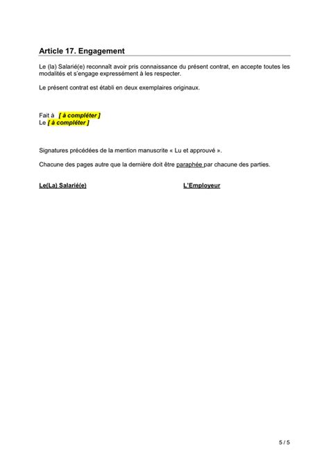 Model De Cdd A Temps Plein Doc Pdf Page Sur