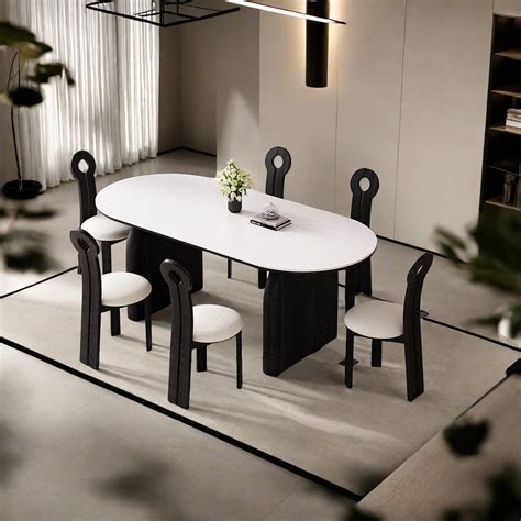 Greyleigh Modern Simple High End Tables And Chairs 7 Piece Double