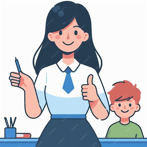 Vector of teacher giving a thumbs up | Premium AI-generated vector