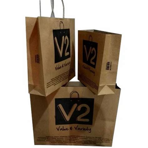 Printed Brown Paper Carry Bag Capacity 3 5 Kg At Rs 9 In Delhi Id