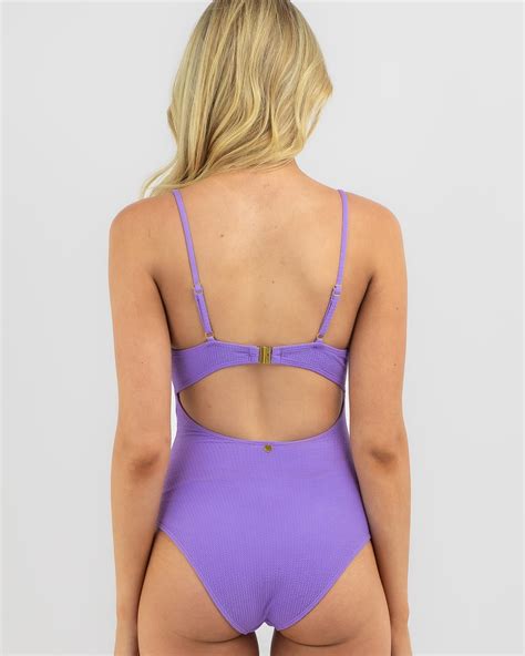 Shop Kaiami Evita Balconette One Piece Swimsuit In Hyacinth Fast