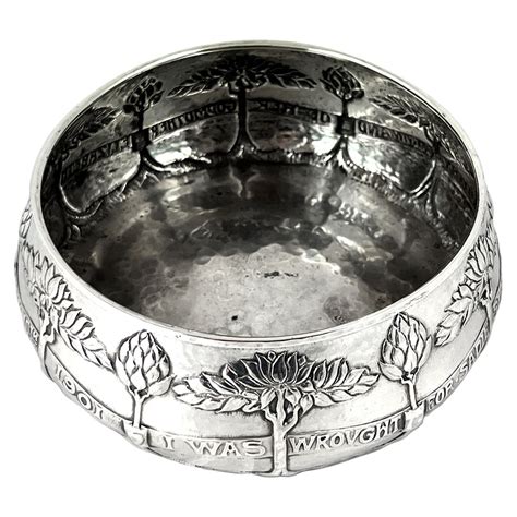 Arts And Crafts Finely Hand Wrought Silver Bowl By Omar Ramsden Alwyn