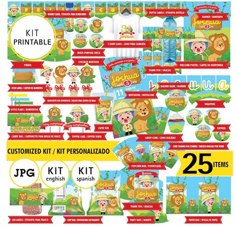 Plim Plim Safari Printable Kit Of Clown Plim Plim 25 Pieces Etsy