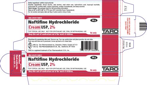 Dailymed Naftifine Hydrochloride Naftifine Hydrochloride Cream