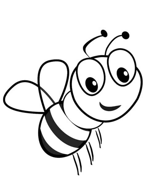 Abeille En Vol Dessin Coloriage Abeille Mignonne Dessin Gratuit