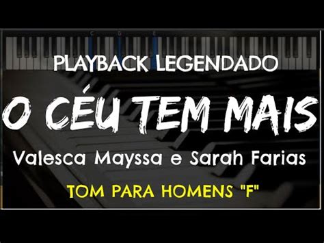 O Céu Tem Mais PLAYBACK LEGENDADO no Piano TOM MASCULINO F