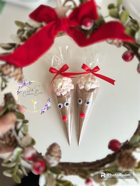 Reindeer Hot Chocolate Cone Santa Sweet Cone Sweet Cones Etsy Uk