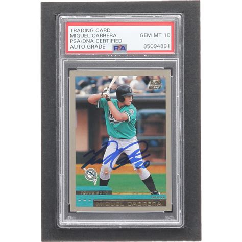 Miguel Cabrera Signed 2000 Topps Traded T40 RC PSA Autograph Graded