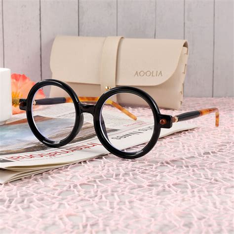 Ice Cream Round Black Tortoise Glasses